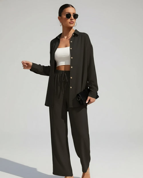Ensemble Cocoon Maëlyne — Chemise Fluide & Pantalon Large