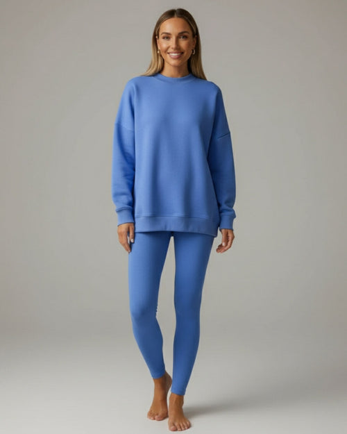 Ensemble Cocoon Émérane — Sweat Ample & Legging Sculptant - Bleu / 34