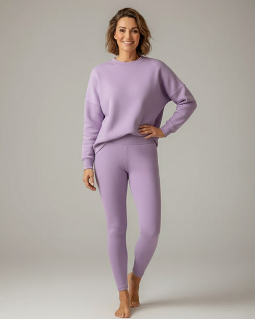Ensemble Cocoon Émérane — Sweat Ample & Legging Sculptant - Violet / 34