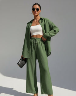 Ensemble Cocoon Maëlyne — Chemise Fluide & Pantalon Large