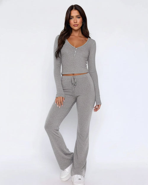 Ensemble Cocoon Nayela — Maille Souple & Élégance Détente - Gris Sauge / 34