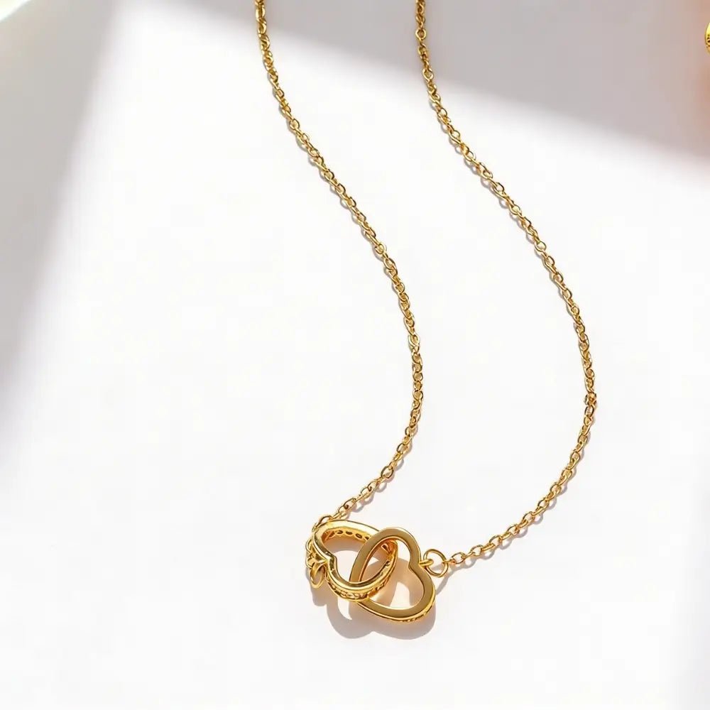 Amara Double Heart Necklace - Onyxelle