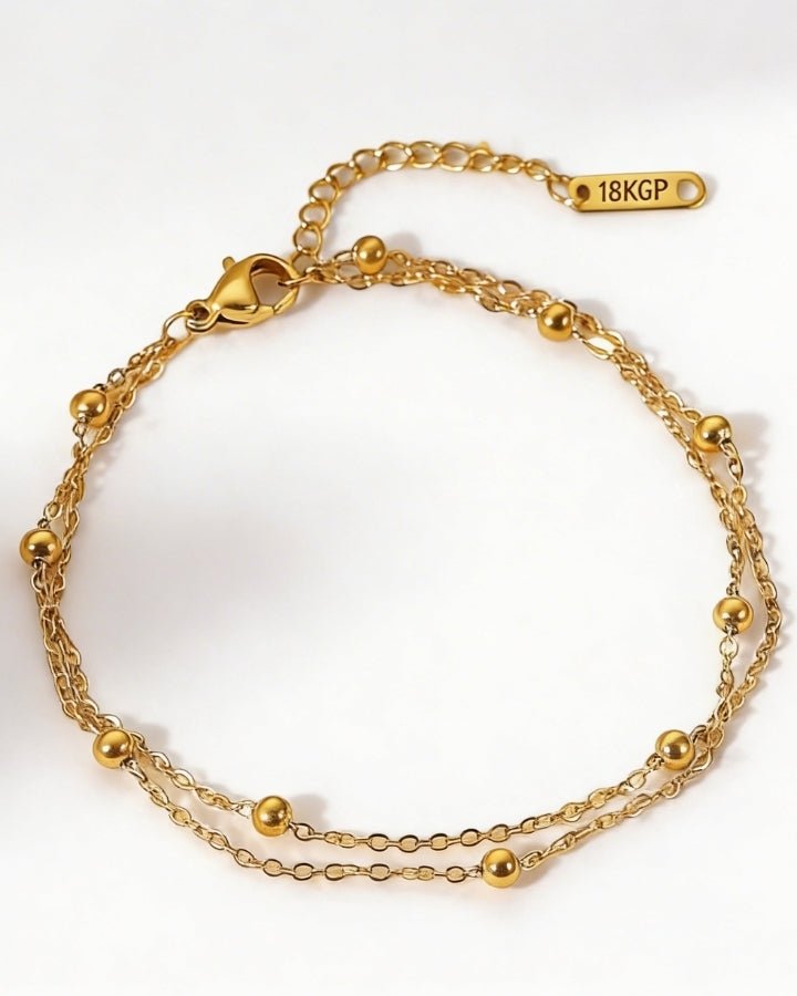 Celeste Double Bead Chain Bracelet - Onyxelle