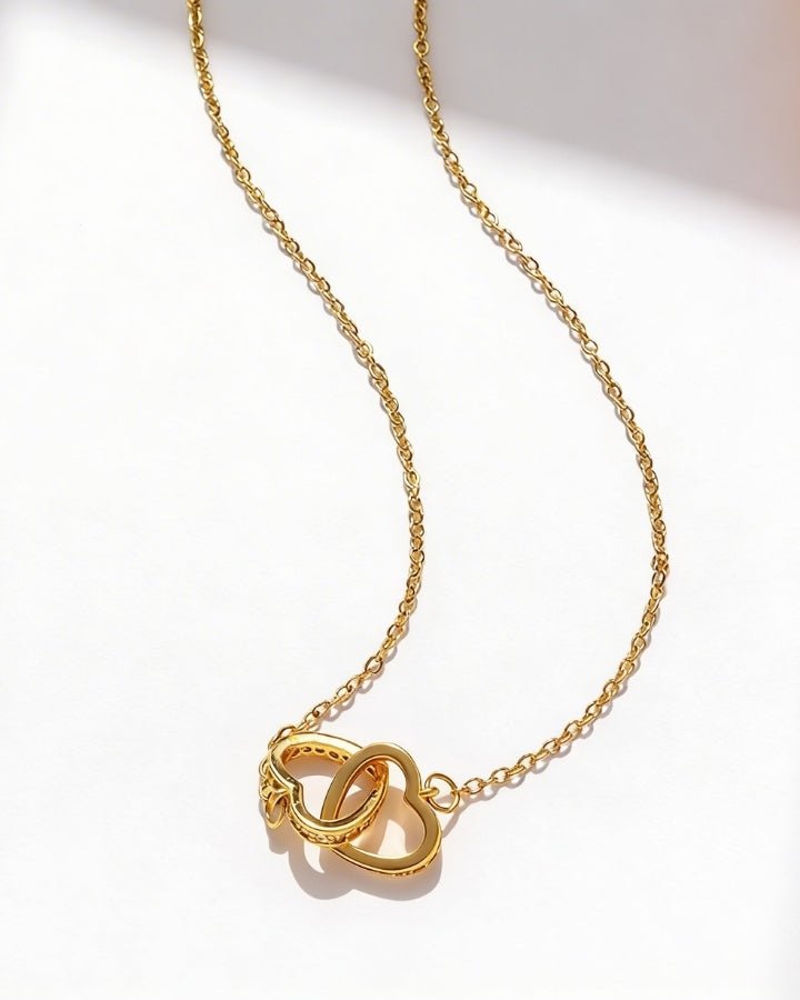 Amara Double Heart Necklace - Onyxelle