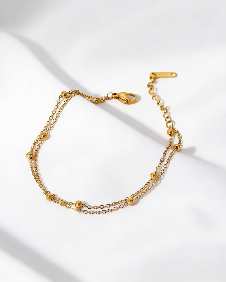 Celeste Double Bead Chain Bracelet - Onyxelle