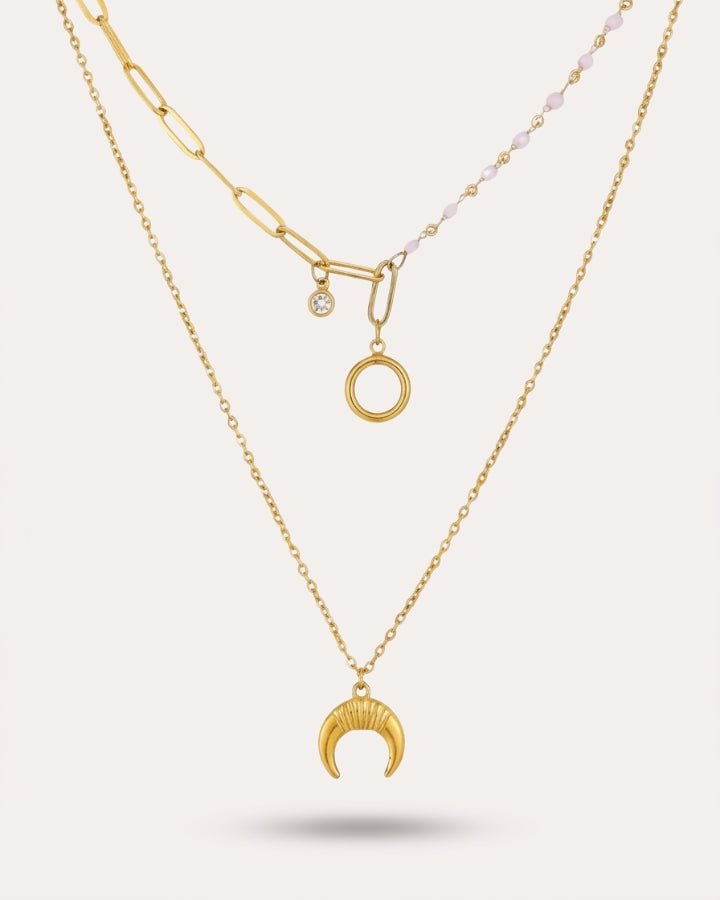 Maia Moon and Pearl Necklace - Onyxelle