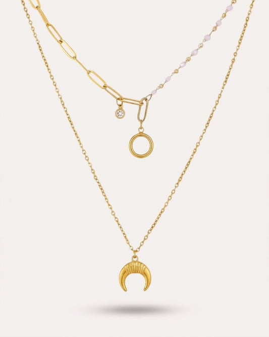 Maia Moon and Pearl Necklace - Onyxelle