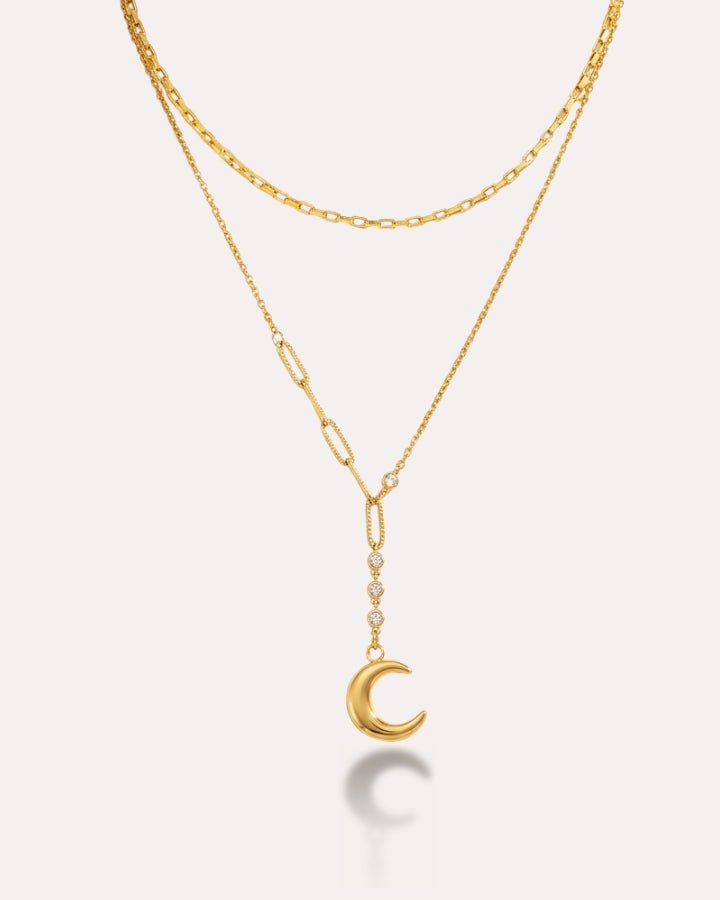 Luna Layered Moon Necklace - Onyxelle