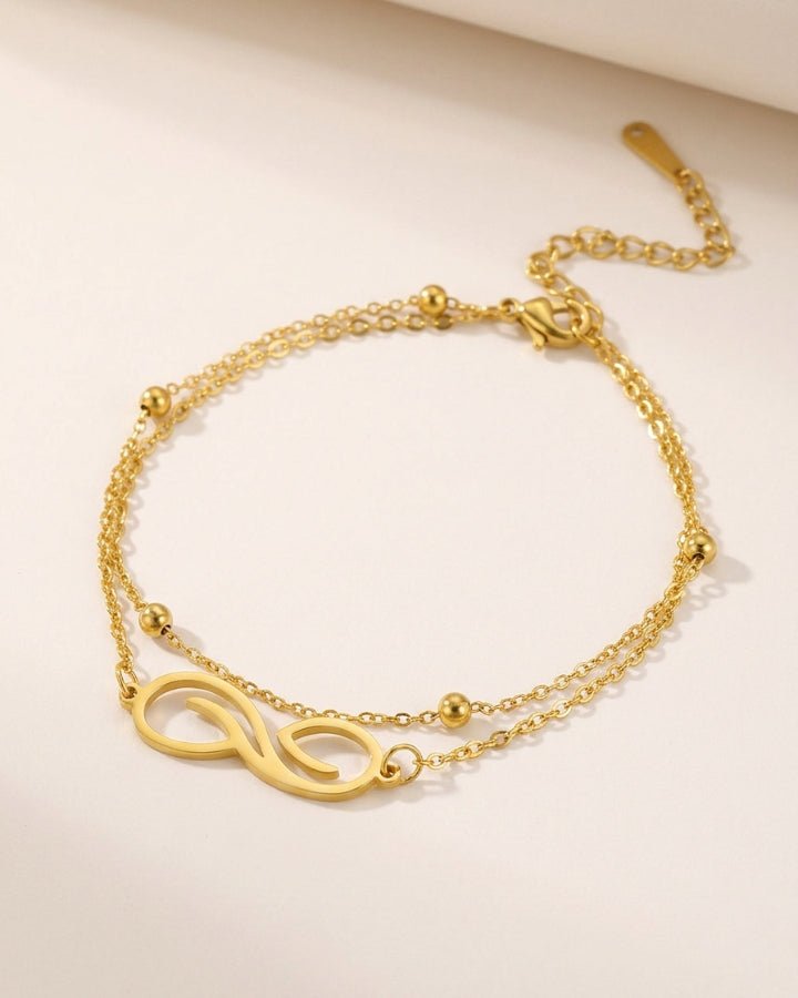 Maris Infinity Beaded Anklet - Onyxelle