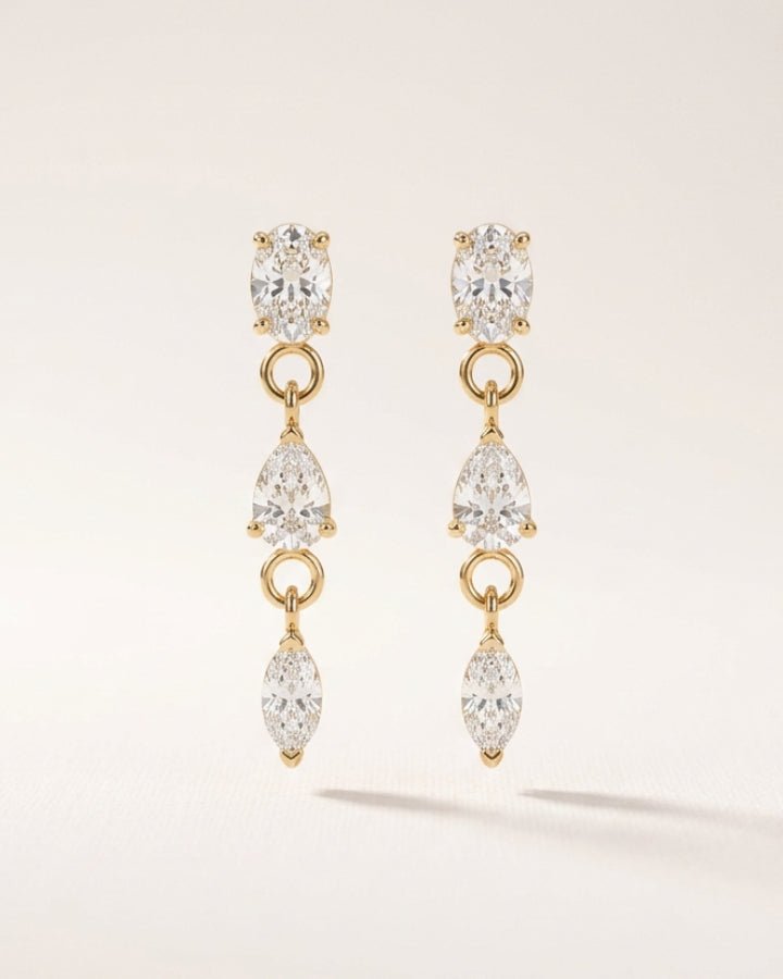 Aveline Crystal Drop Earrings - Onyxelle