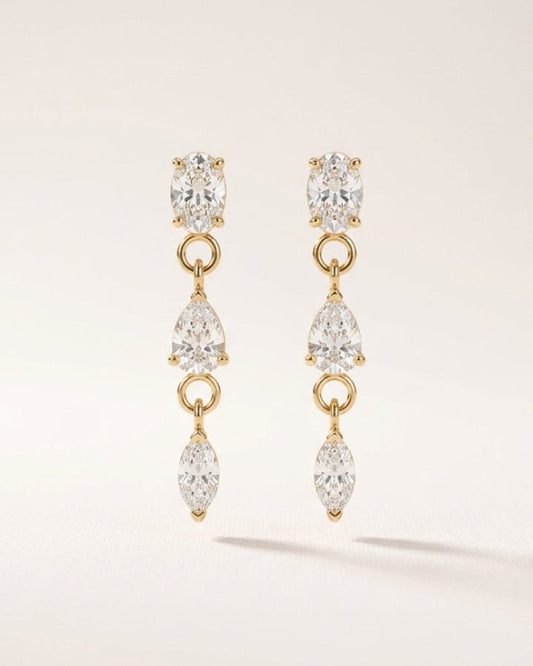 Aveline Crystal Drop Earrings - Onyxelle