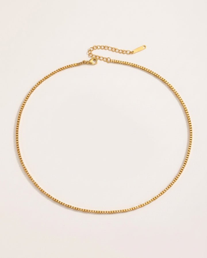 Lena Box Chain Necklace - Onyxelle