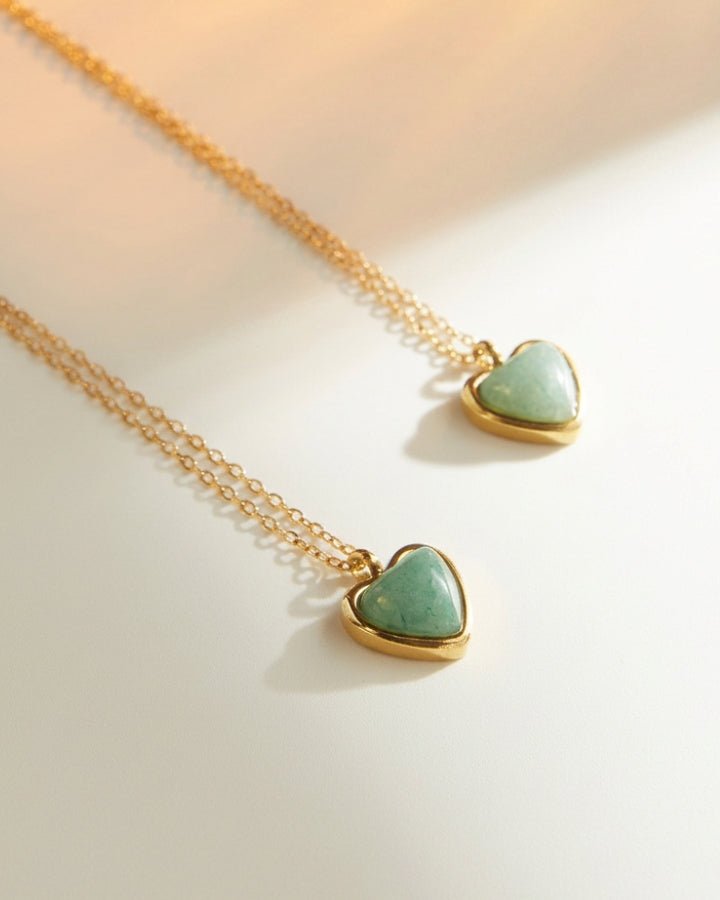 Sabine Heart Agate Necklace - Onyxelle