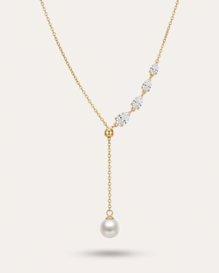 Liana Pearl Tassel Necklace - Onyxelle