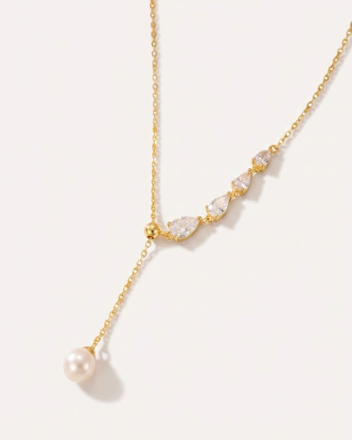 Liana Pearl Tassel Necklace - Onyxelle