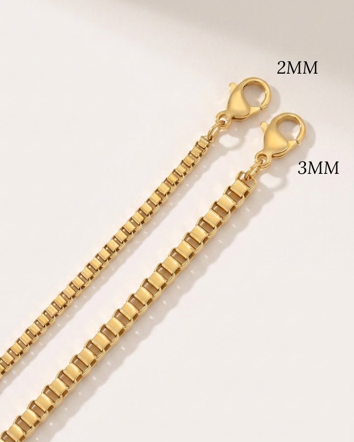 Lena Box Chain Necklace - Onyxelle
