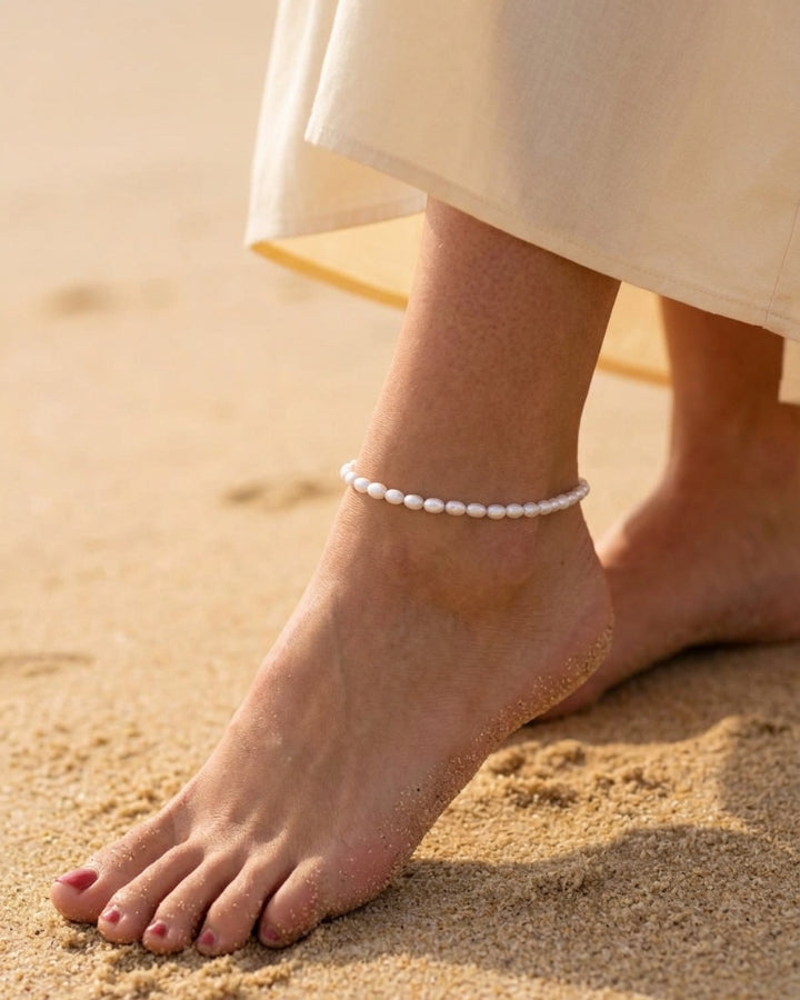 Talia Beaded Pearl Anklet