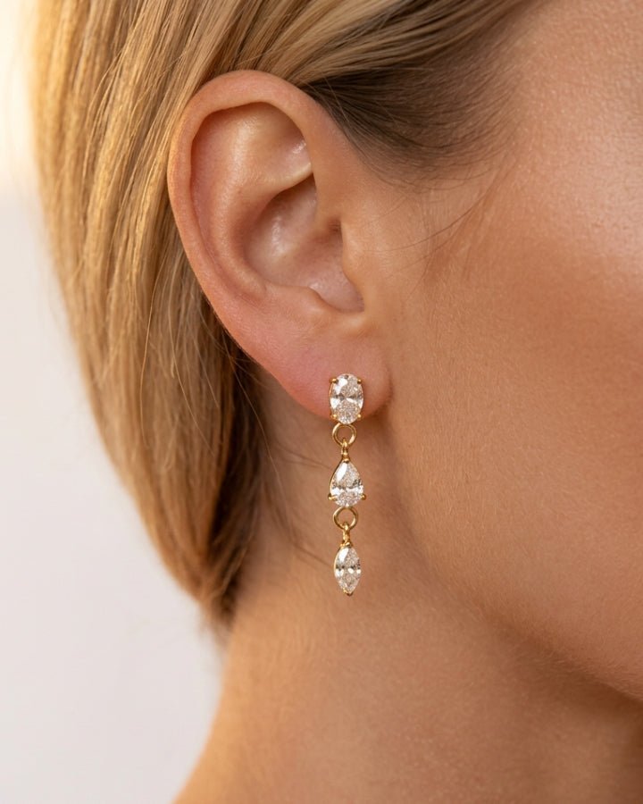 Aveline Crystal Drop Earrings - Onyxelle
