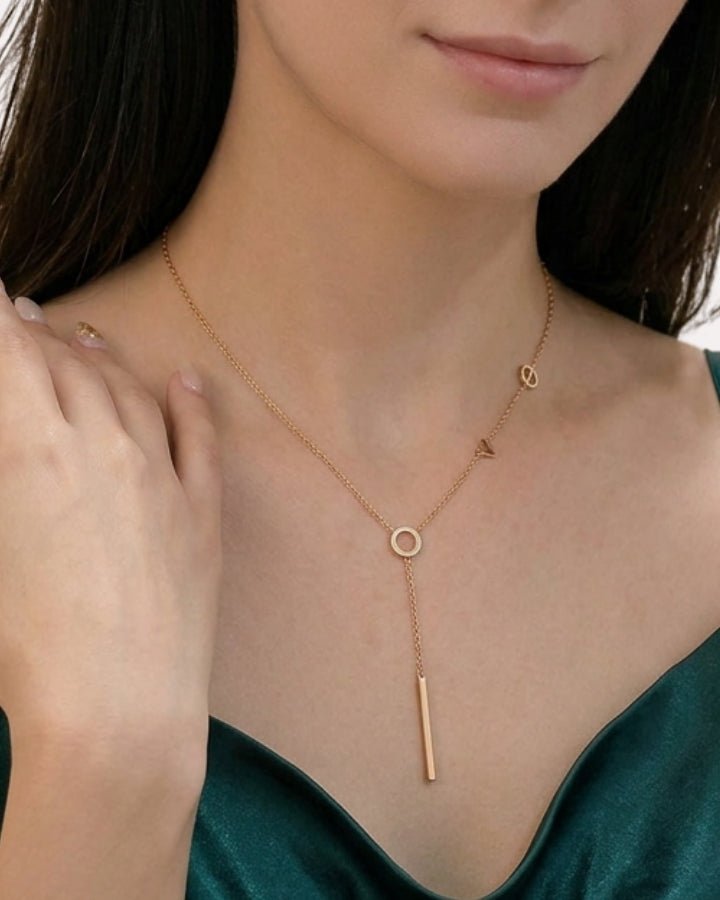 Calla Letter Tassel Necklace - Onyxelle