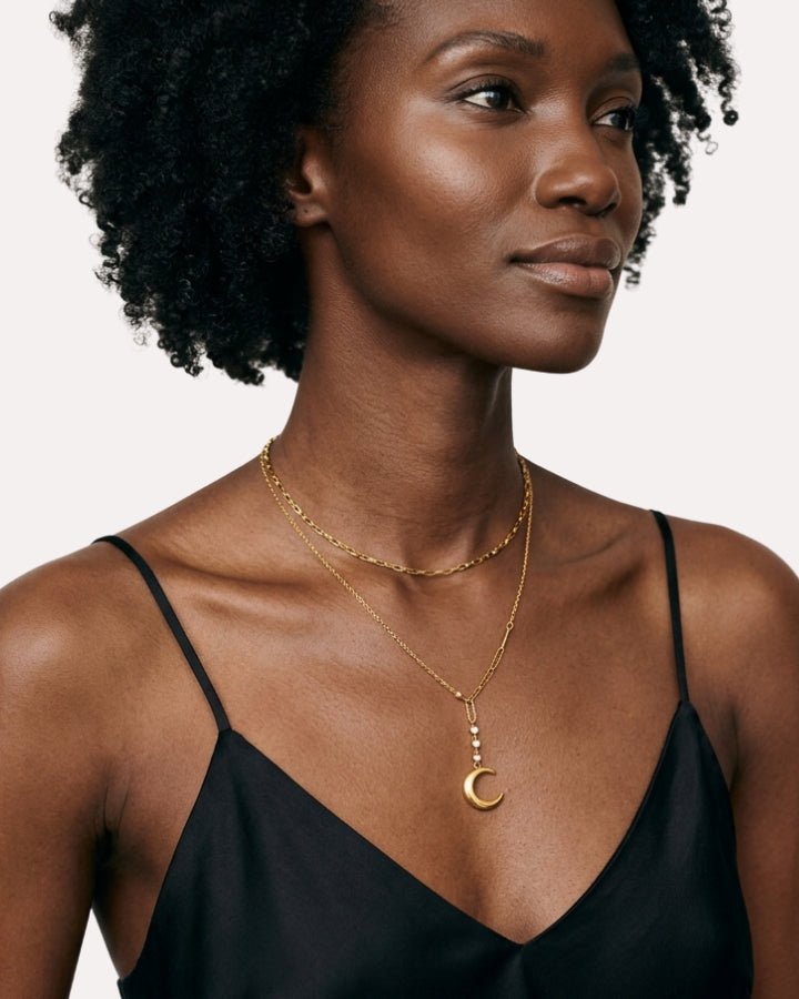 Luna Layered Moon Necklace - Onyxelle