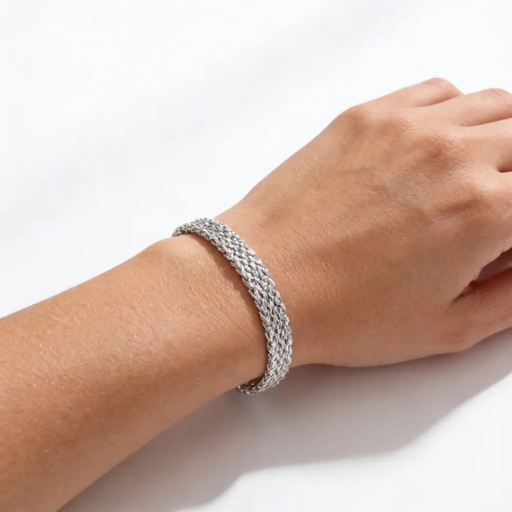 Seralya Bracelet Stack side view — stackable gold bracelets, waterproof