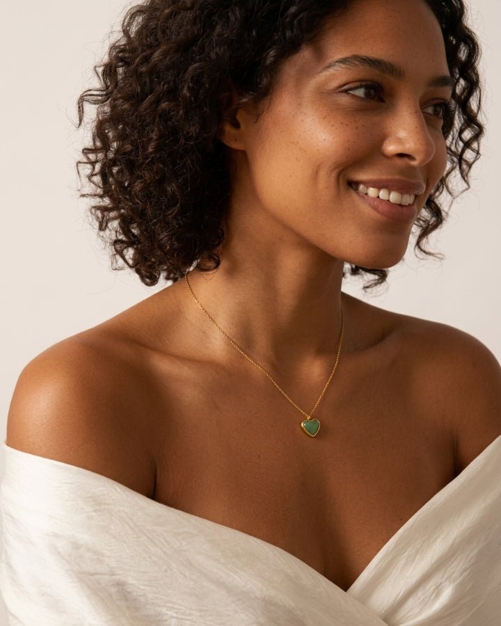 Sabine Heart Agate Necklace - Onyxelle