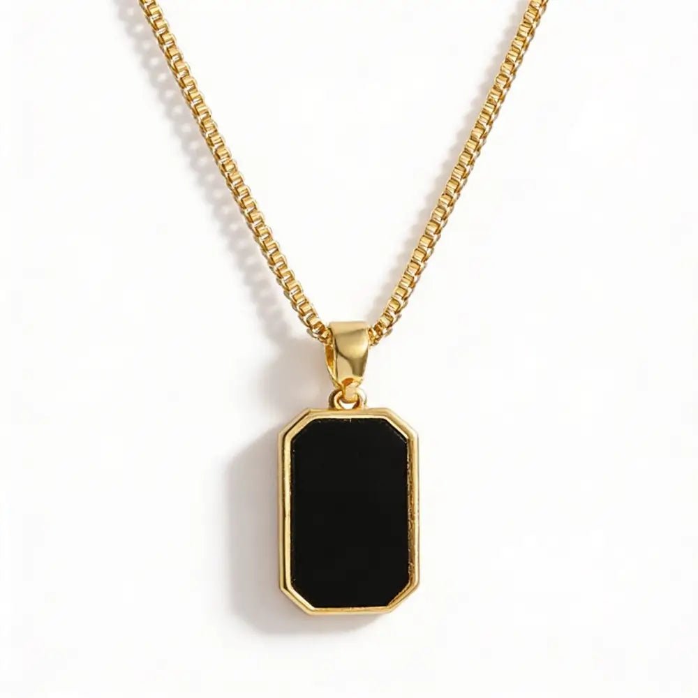 Vesper Rectangle Pendant Necklace - Onyxelle