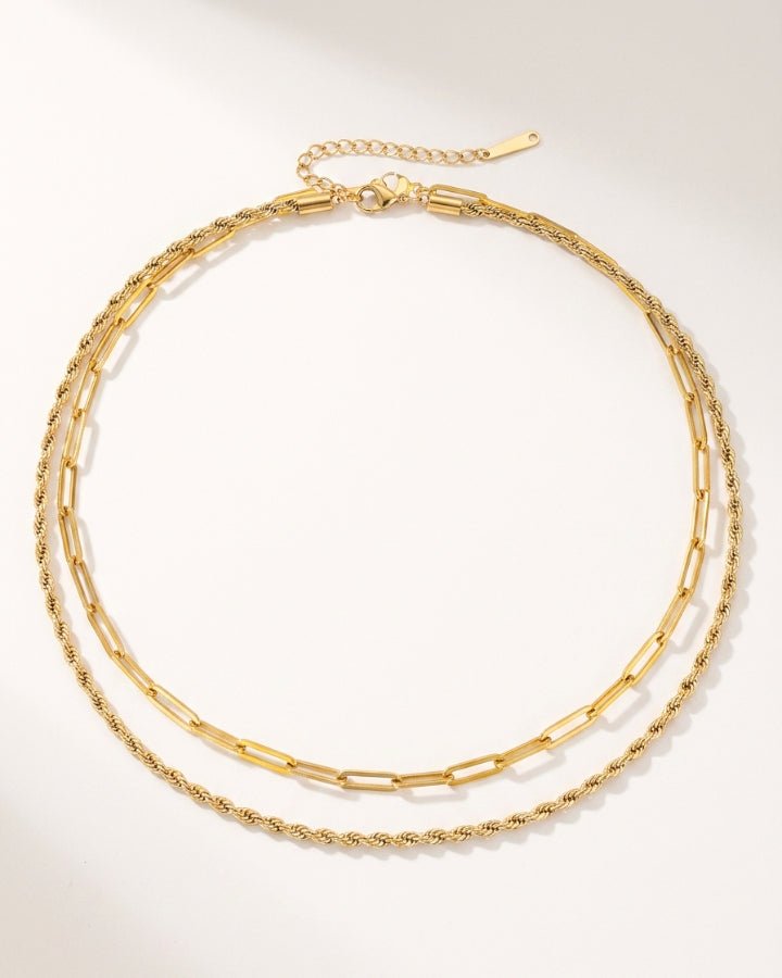 Nyra Layered Necklace Duo - Onyxelle