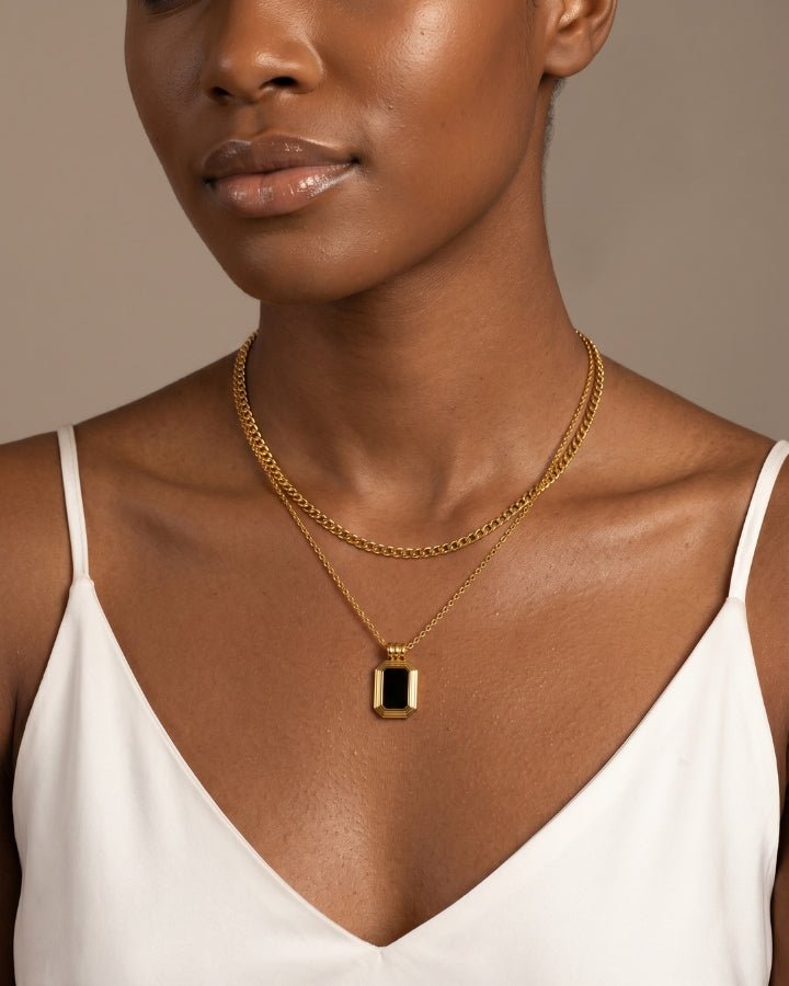Aurora Layered Gold Necklace - Onyxelle