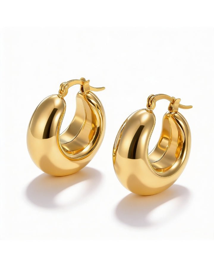 Vega Chunky Hoop Earrings - Onyxelle