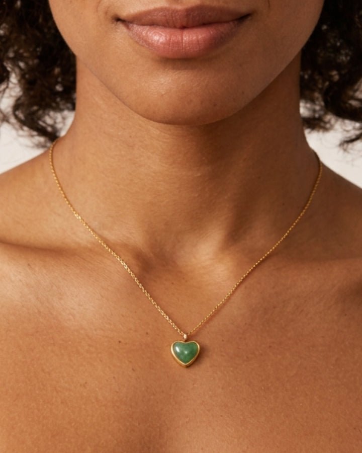 Sabine Heart Agate Necklace - Onyxelle