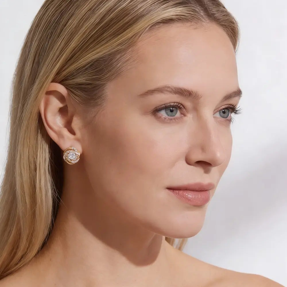 Elyra Crystal Stud Earrings