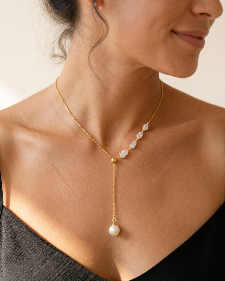 Liana Pearl Tassel Necklace - Onyxelle