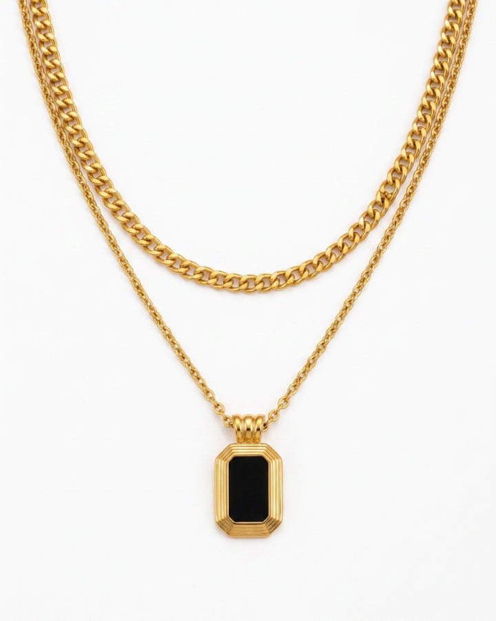 Aurora Layered Gold Necklace - Onyxelle