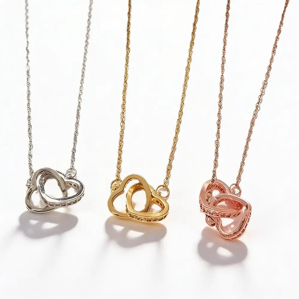 Amara Double Heart Necklace - Onyxelle