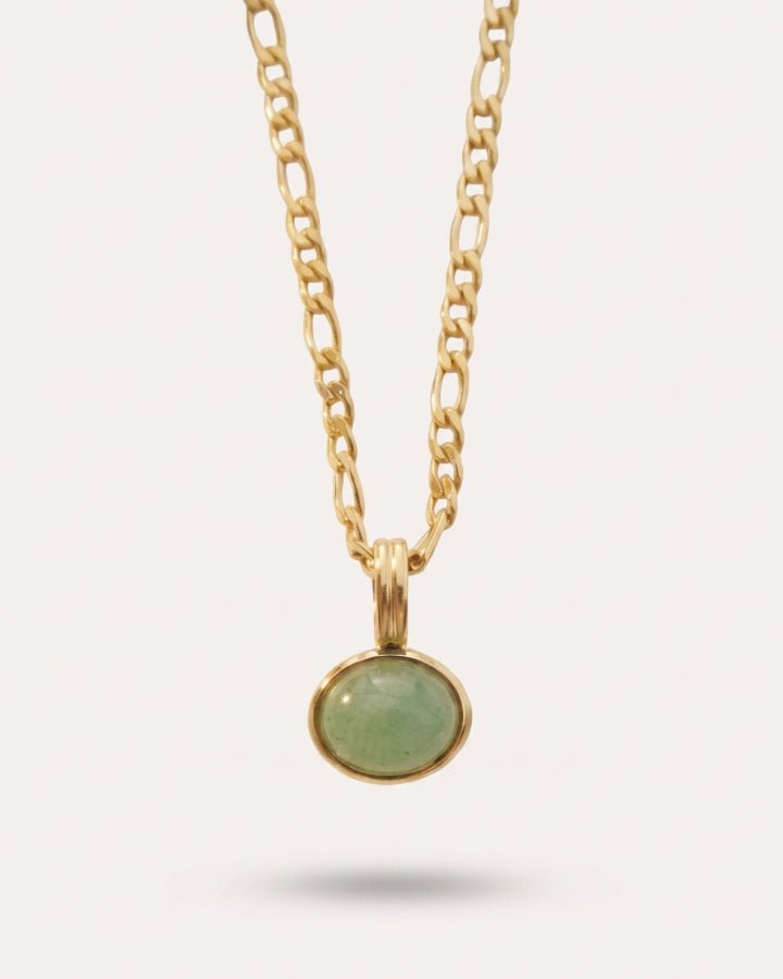 Vera Oval Jade Pendant Necklace - Onyxelle