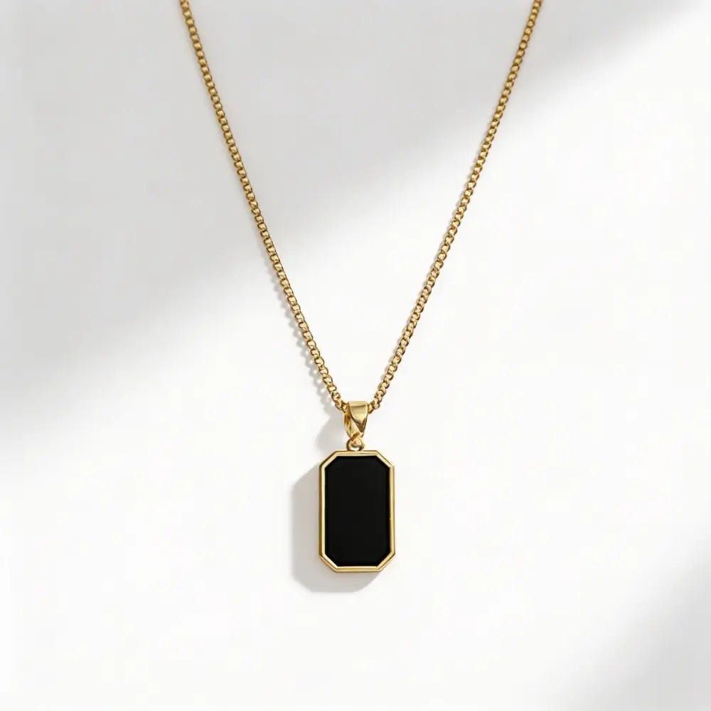Vesper Rectangle Pendant Necklace - Onyxelle