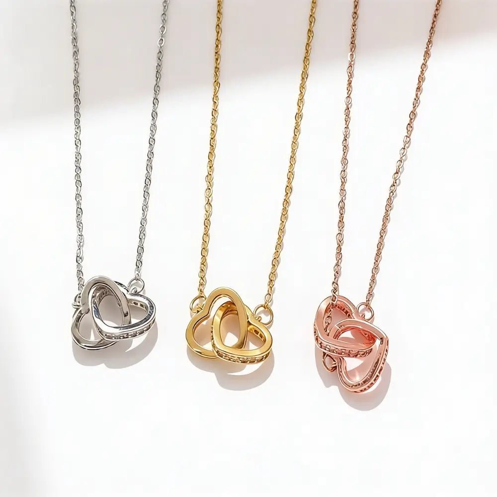 Amara Double Heart Necklace - Onyxelle