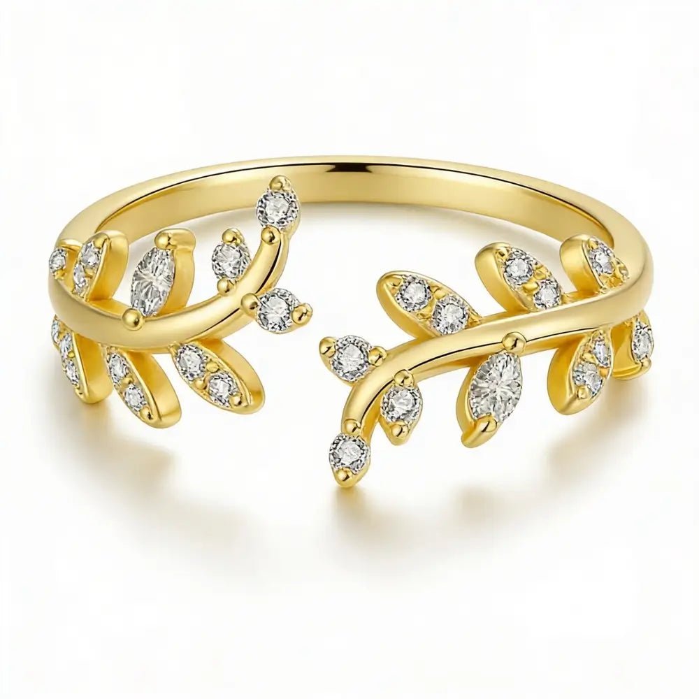 Elisia Leaf Ring styling — delicate everyday gold ring for women