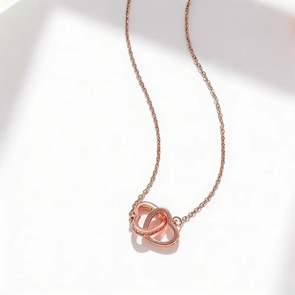 Amara Double Heart Necklace - Onyxelle