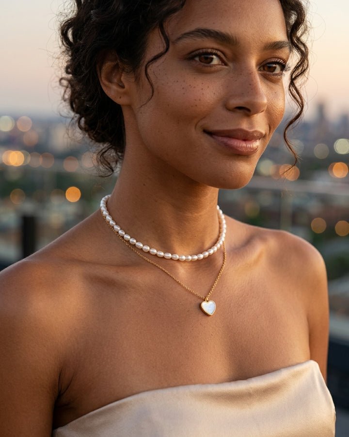 Sabine Heart Agate Necklace - Onyxelle
