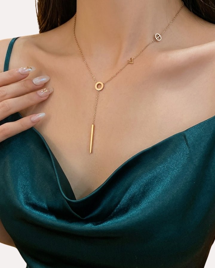 Calla Letter Tassel Necklace - Onyxelle