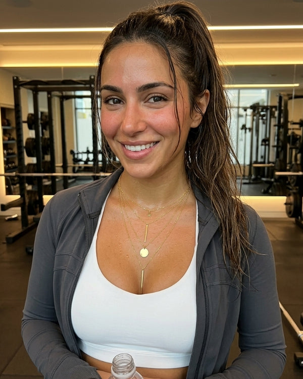 HARPER M. wearing the Velira Layered Necklace