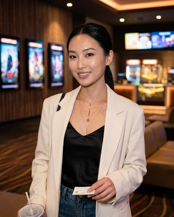 MILA J. wearing the Velira Layered Necklace