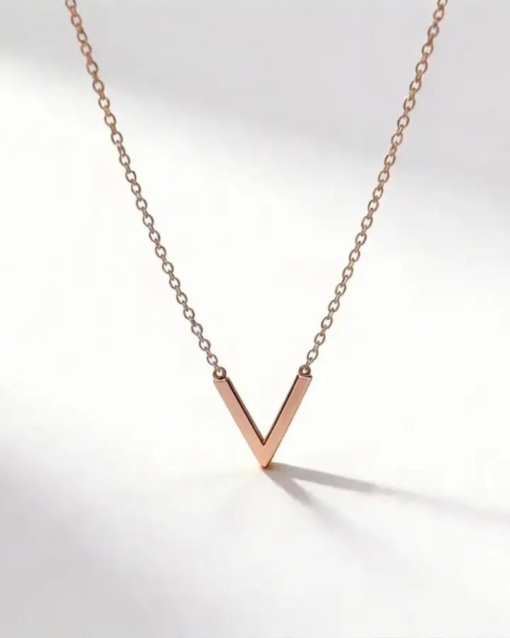 Selene V Pendant Necklace Rose Gold - Onyxelle