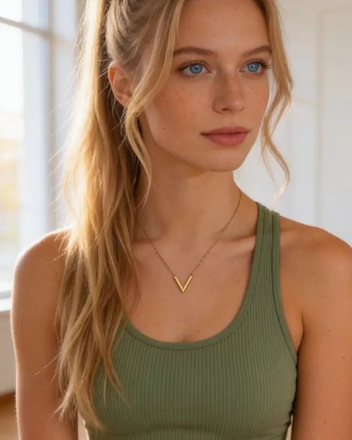 Selene V Pendant Necklace Rose Gold - Onyxelle