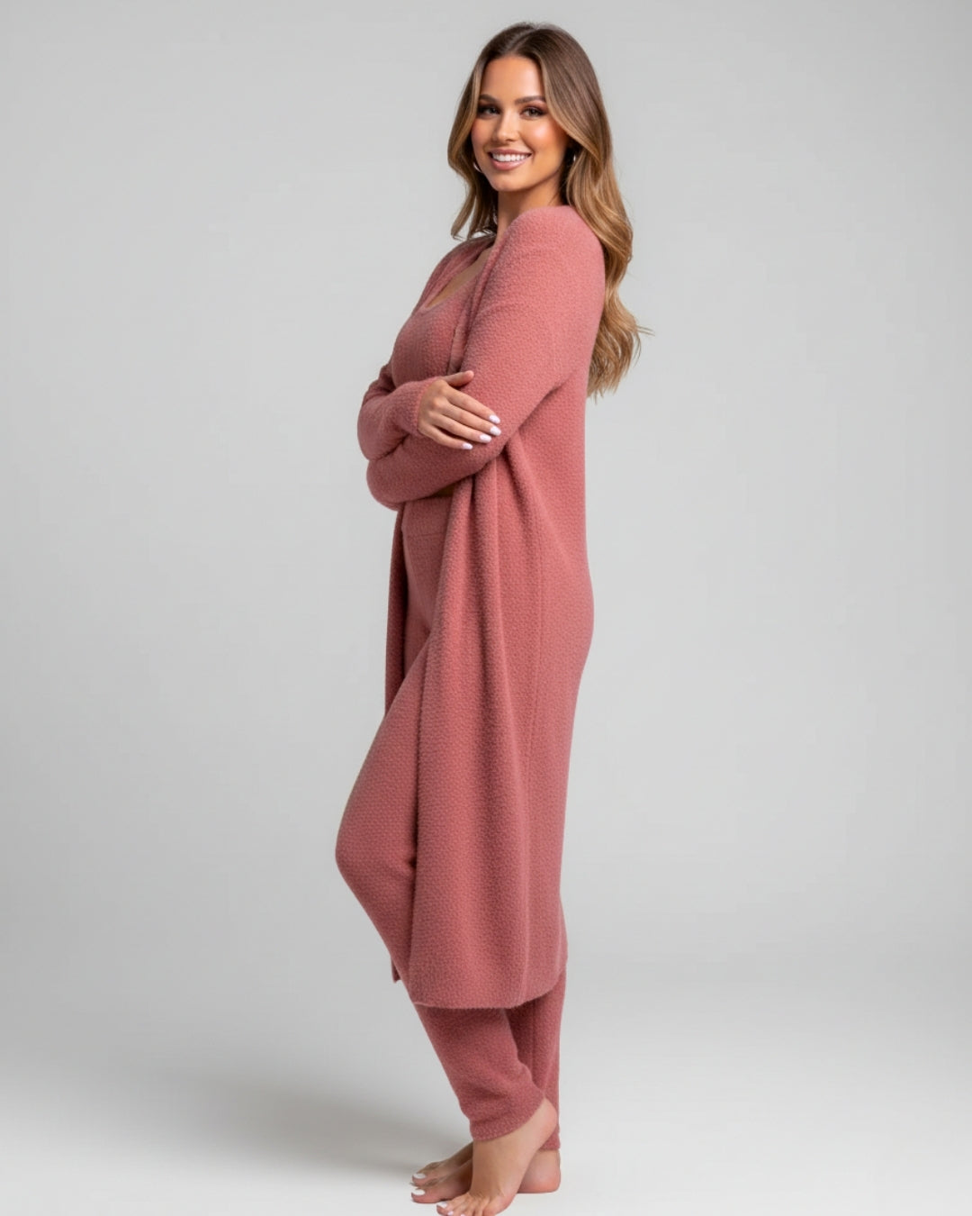 Ensemble 3 Pièces en Maille Sylvée-Blanc-