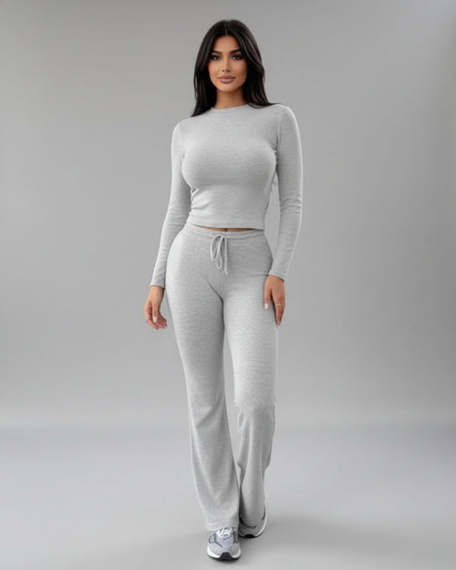 Ensemble Cocoon Aléane — Top Ajusté & Pantalon Évasé