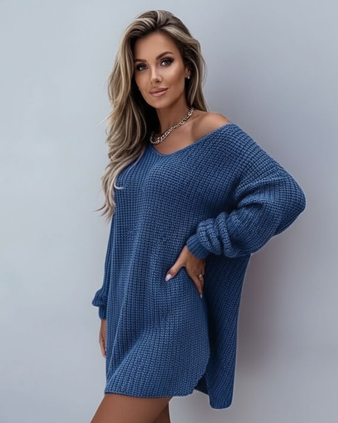 Pull Cocoon Lérane — Maille Ajourée Longue-Abricot-