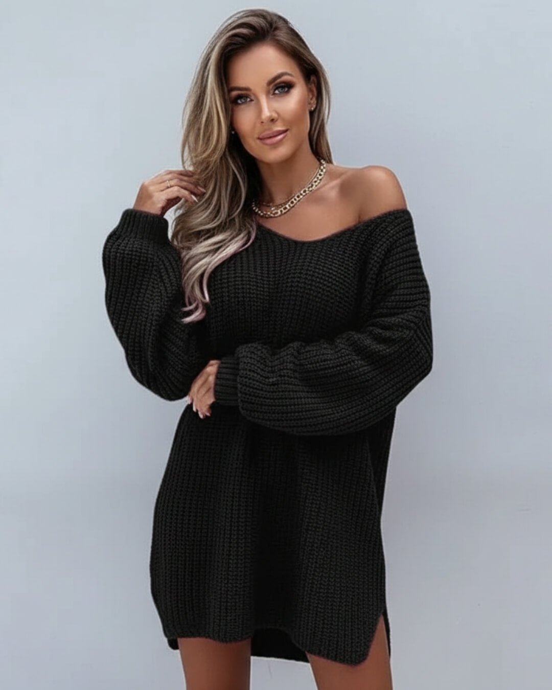 Pull Cocoon Lérane — Maille Ajourée Longue-Abricot-